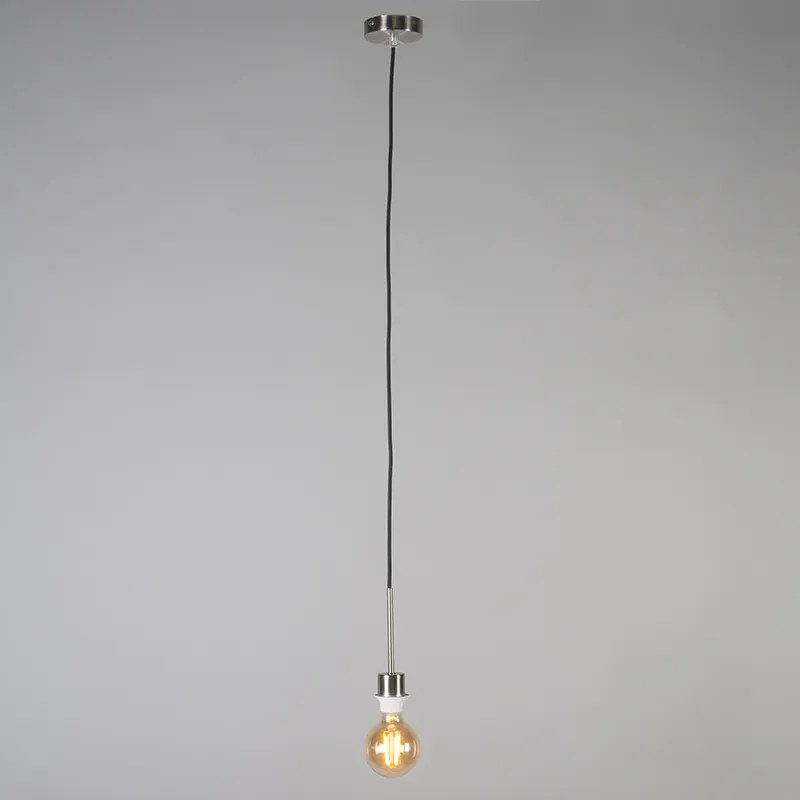 Lampada a sospensione moderna in acciaio con paralume 45 cm nero - Combi 1