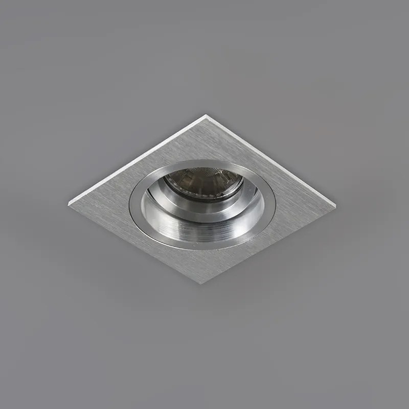 Set di 6 faretti da incasso quadrati in alluminio regolabili - Chuck