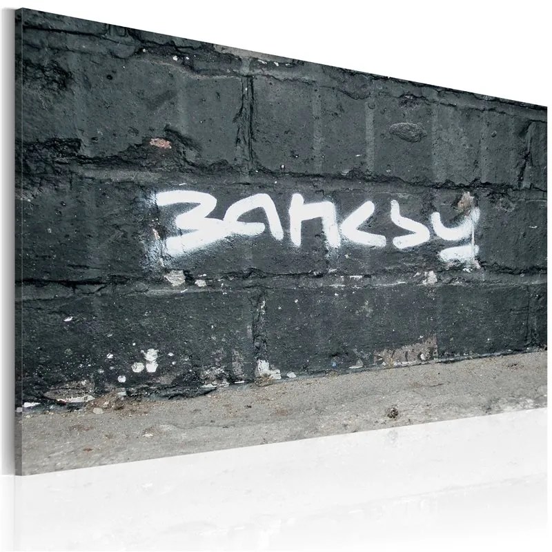 Quadro  Banksy: firma  Colore Grigio, Dimensioni e Misure 60x40