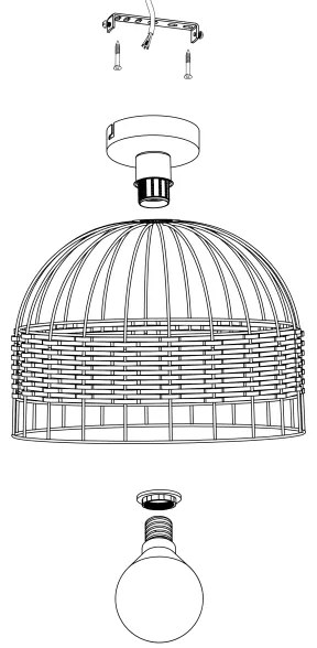 Eglo 43398 - Plafoniera ANWICK 1xE27/60W/230V