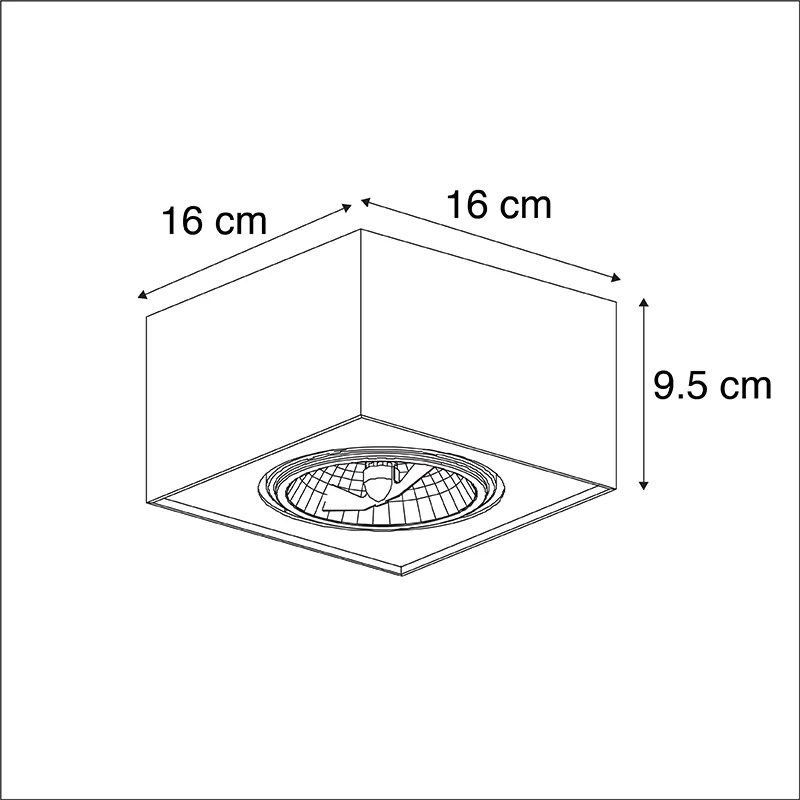 Faretto di design nero quadrato - Kaya