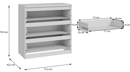 Cassettiera MAO bianca