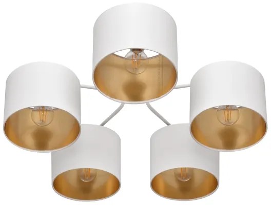 Lampadario a plafone ALBA 5xE27/15W/230V bianco/dorato