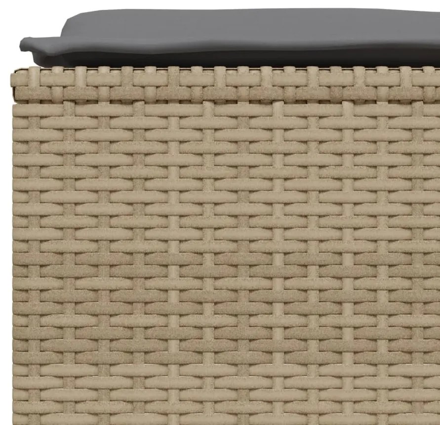 Set divano da giardino 5 pz con cuscini beige in polyrattan