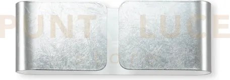 Clip applique in metallo e vetro color argento 2 luci attacco g9 bi...