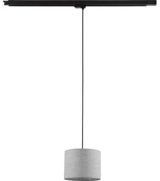 Lampadario a sospensione con filo Sistema ferroviario trifase TRACER 1xE27/15W/230V diametro 20 cm nero/grigio