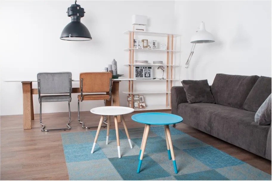 Sedie da pranzo in set grigie in imbottito a dondolo 2 pz Ridge Kink Rib – Zuiver