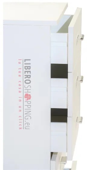 Cassettiera in legno 53x33cm con 5 cassetti BIANCO