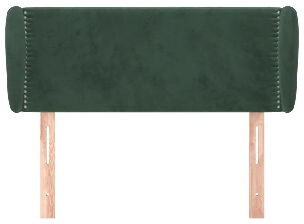 Testiera ad orecchio verde scuro 83x23x78/88 cm in velluto