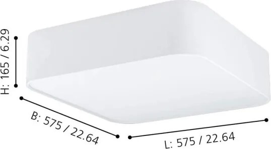 Eglo 99089 - Plafoniera PASTERI SQUARE 5xE27/25W/230V