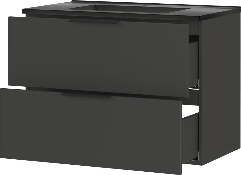 Mobile da parete nero-color antracite con lavabo 81x61 cm Crandon - Germania