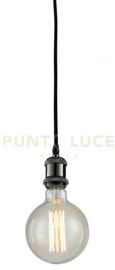 Lampadario a sospensione vintage nera 1 luce attacco e27 126cm