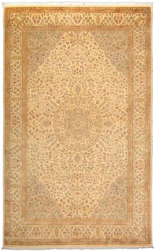 Kerman Tappeto 200 x 320 Beige (Pakistan) Annodato A Mano