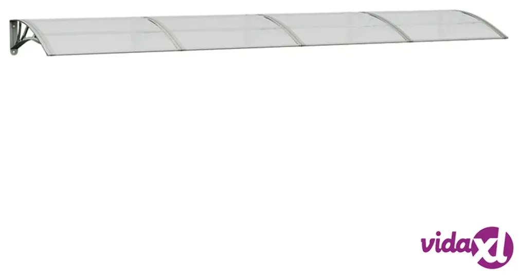 vidaXL Tettoia per Porta Grigio e Trasparente 350x75 cm Policarbonato
