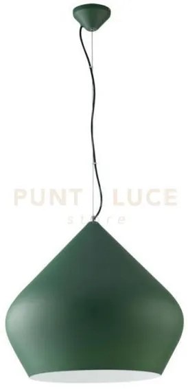 Lampadario a sospensione tholos verde e bianca 1 luce attacco e27 5...