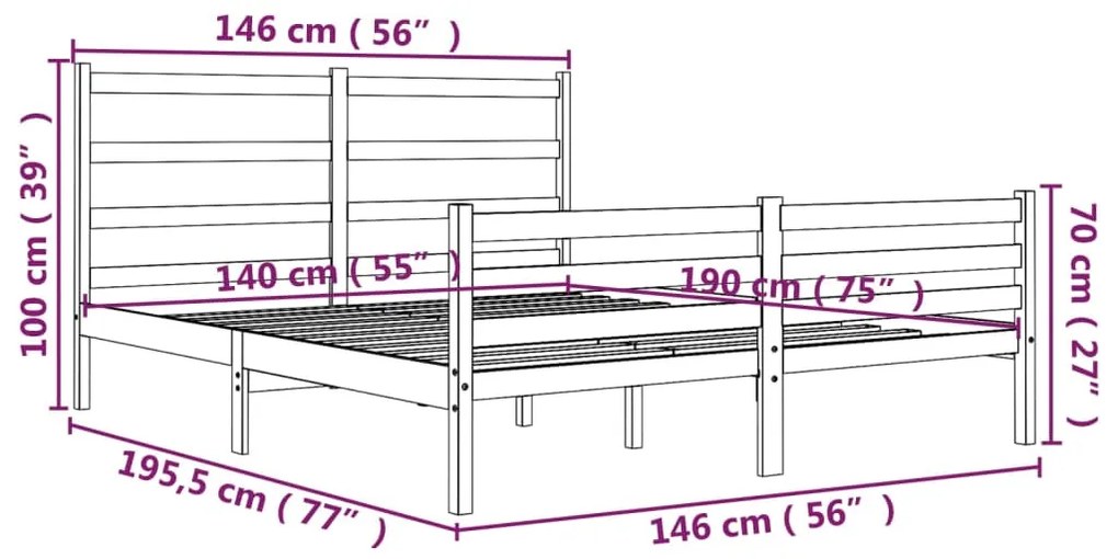 Giroletto in Legno Massello di Pino 140x190 cm