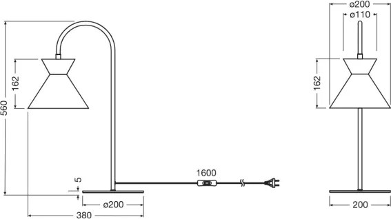 Osram - Lampada da tavolo DECOR WAIST 1xE27/40W/230V nera