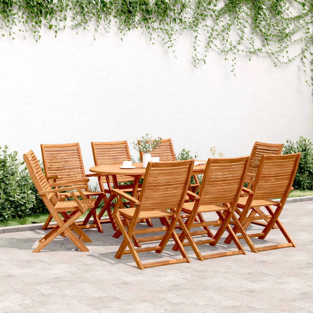 Sedie giardino pieghevoli 8 pz 57x66x95cm legno massello acacia