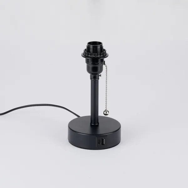 Brilagi - Lampada da tavolo con porta USB TABLON 1xE27/25W/230V nero/crema