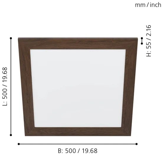 Eglo 99474 - Plafoniera LED PIGLIONASSO LED/20W/230V 500x500 mm
