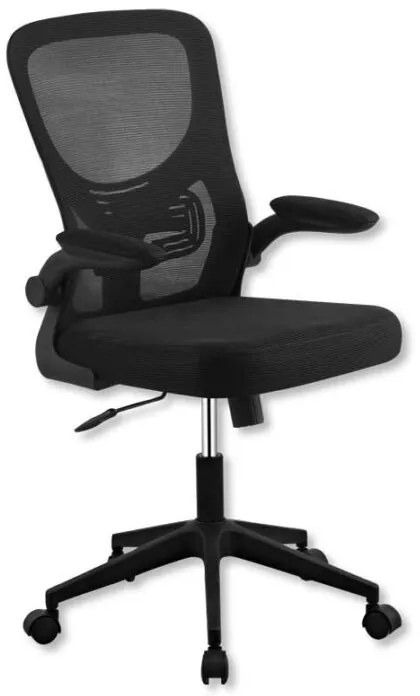Poltrona Ufficio Alice in Tessuto Traspirante Nero con Base in Nylon Nero