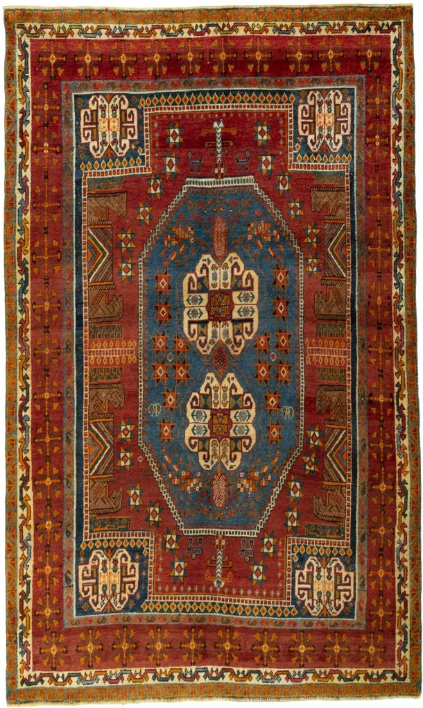 Shiraz Tappeto persiano 250 x 150 Rosso (Iran) Annodato A Mano