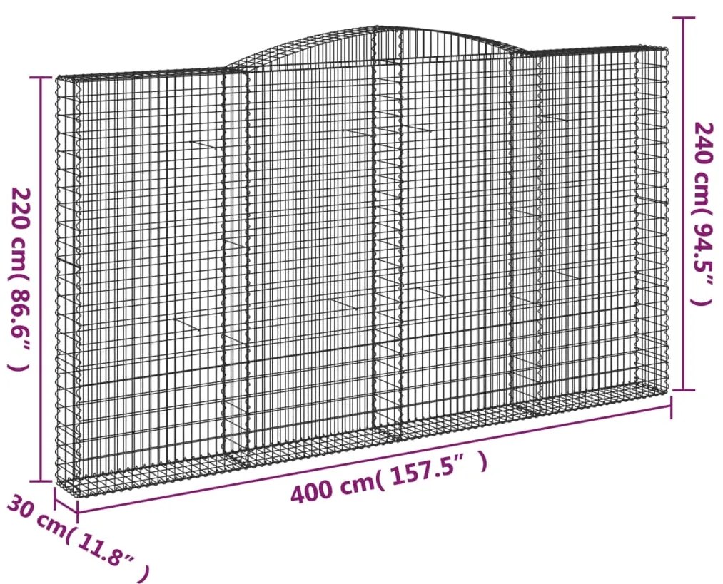 Cesti Gabbioni ad Arco 8 pz 400x30x220/240 cm Ferro Zincato