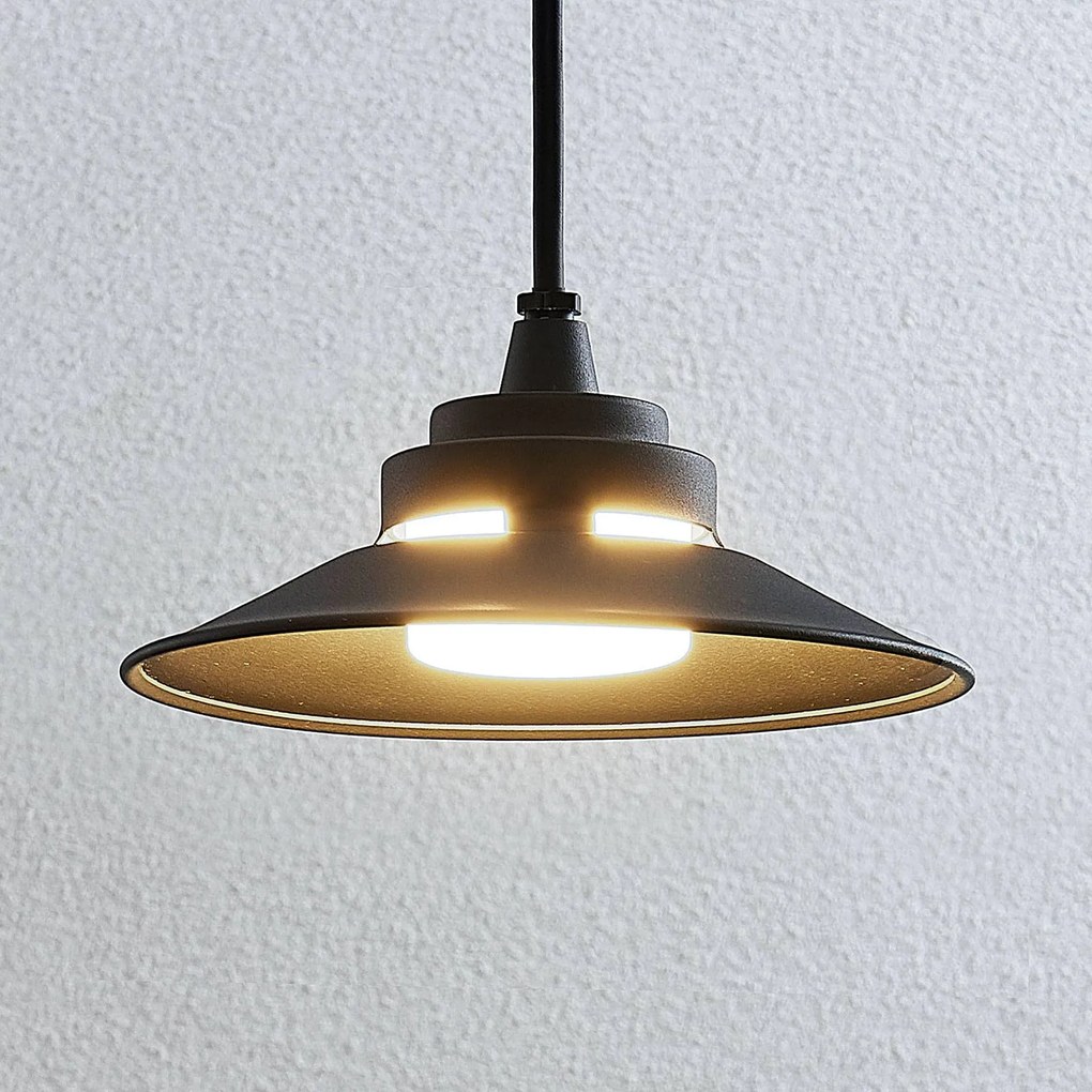 Lampada a sospensione LED da esterni Cassia Lindby, Nero, Alluminio, Moderno