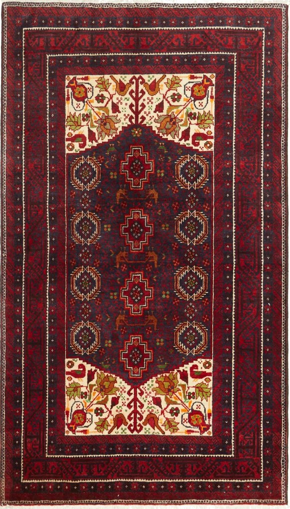 Tappeto 110x190 Blu (Iran) Annodato A Mano