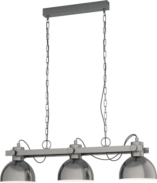 Lampadario Industriale Lubenham nichel 3x E27 EGLO