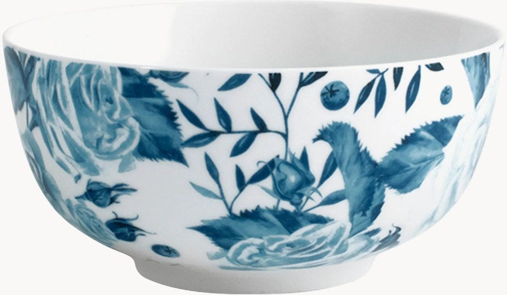 Set di 6 ciotole in porcellana Blue Rose