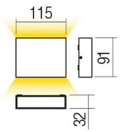 Redo 90375 - Applique LED da esterno KAMAL LED/6W/230V 3000K IP54 bianca