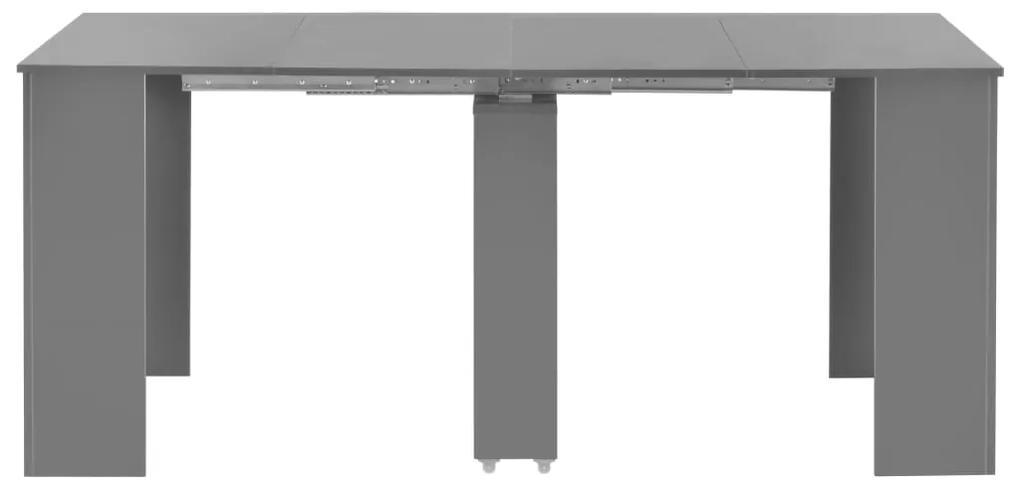 Tavolo da Pranzo Estensibile Grigio Lucido 175x90x75 cm in MDF