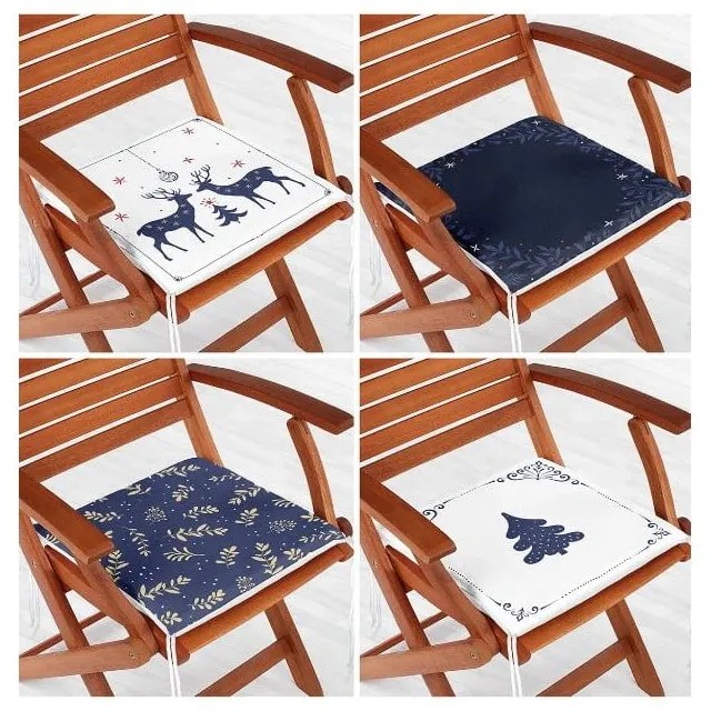 Set di cuscini per sedie a tema natalizio 4 pz 40x40 cm Blue Christmas – Mila Home