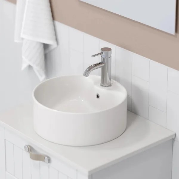 BATH DELUXE 06-038-09-11-00 - Lavabo da appoggio VIKEDAL Ø 38 cm ceramica/bianco