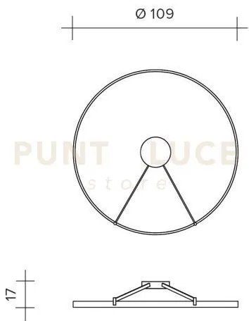 Anello lampada da  soffitto nero verniciato diam.109cm 2700k 3832lm...