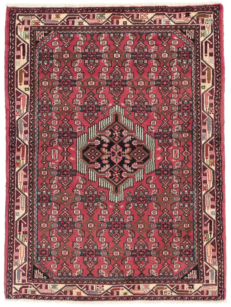 Hamedan Tappeto persiano 140 x 100 Rosso (Iran) Annodato A Mano
