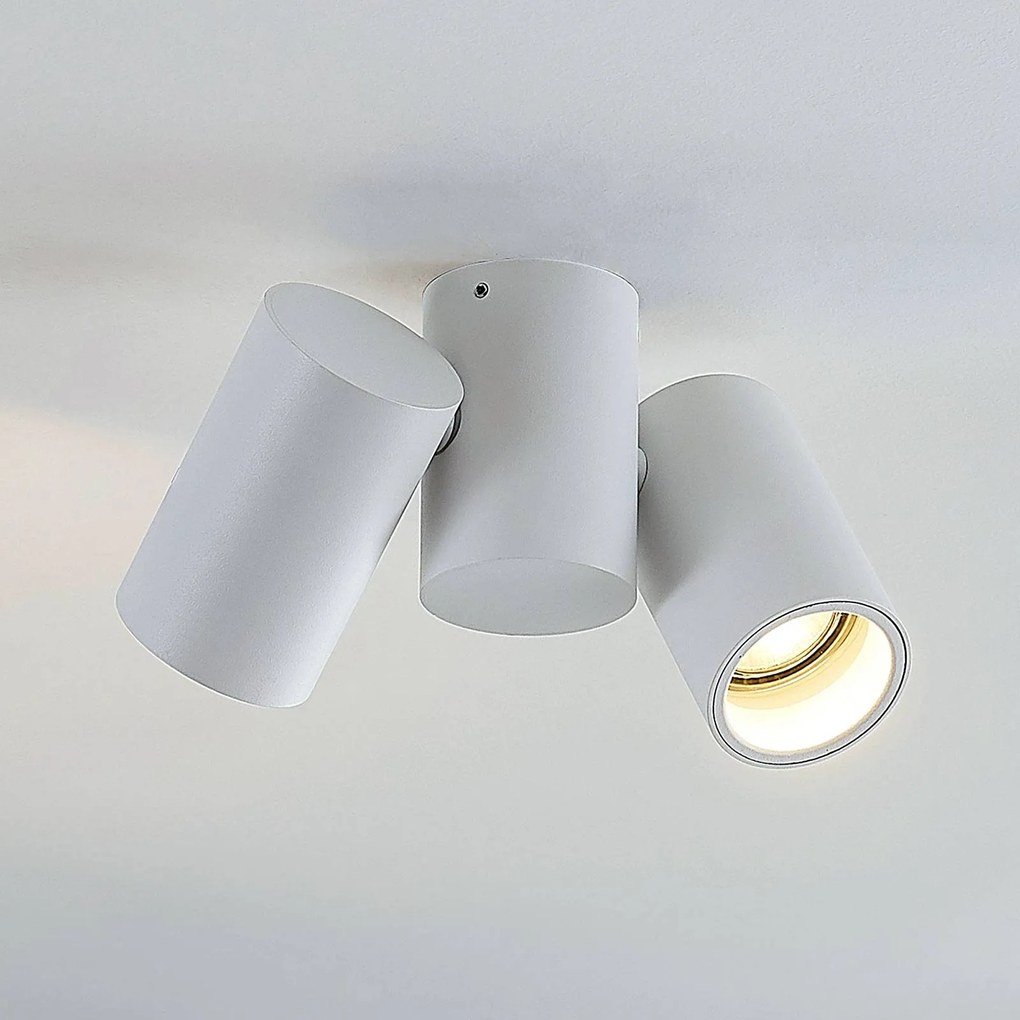 Plafoniera soffitto Gesina Arcchio, dimmerabile, Bianco / Opale, Soggiorno / Sala da pranzo, Alluminio, Moderno, Plafoniera