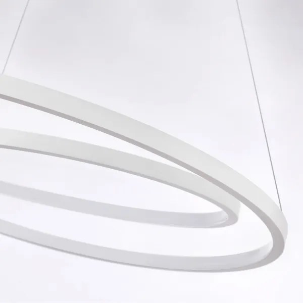 Brilagi-LED Lampadario a sospensione dimmerabile TWISTER LED/75W/230V Ø 70 cm bianco + telecomando