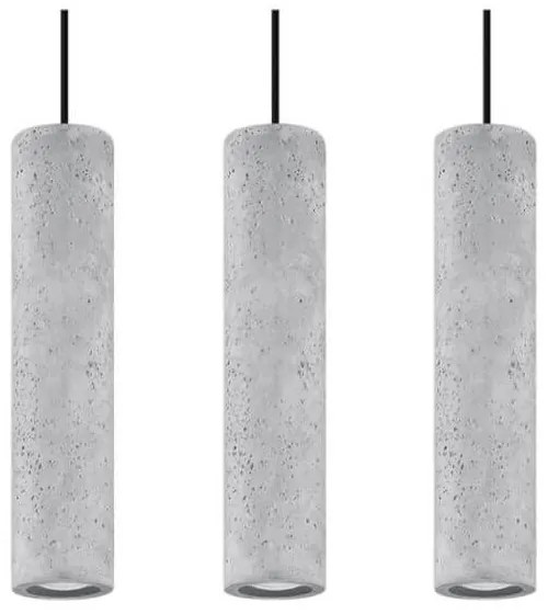 Lampadario a Sospensione in Cemento Leggero 3xGU10 LUVO 3 da interno Colore del corpo Cemento