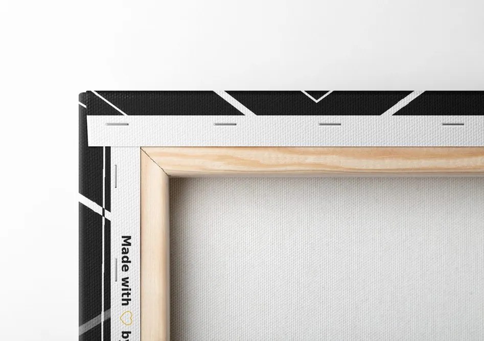 Stampa su tela – Geometria futuristica in bianco e nero