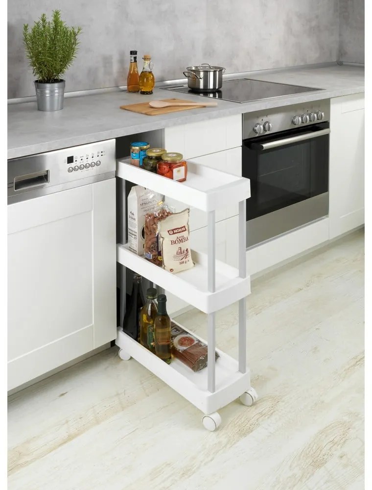 Scaffale mobile in plastica bianca 45x80 cm Mino - Wenko