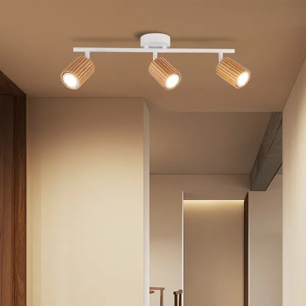 Brilagi - Faretto MODERN WOOD 3xGU10/8W/230V legno/bianco