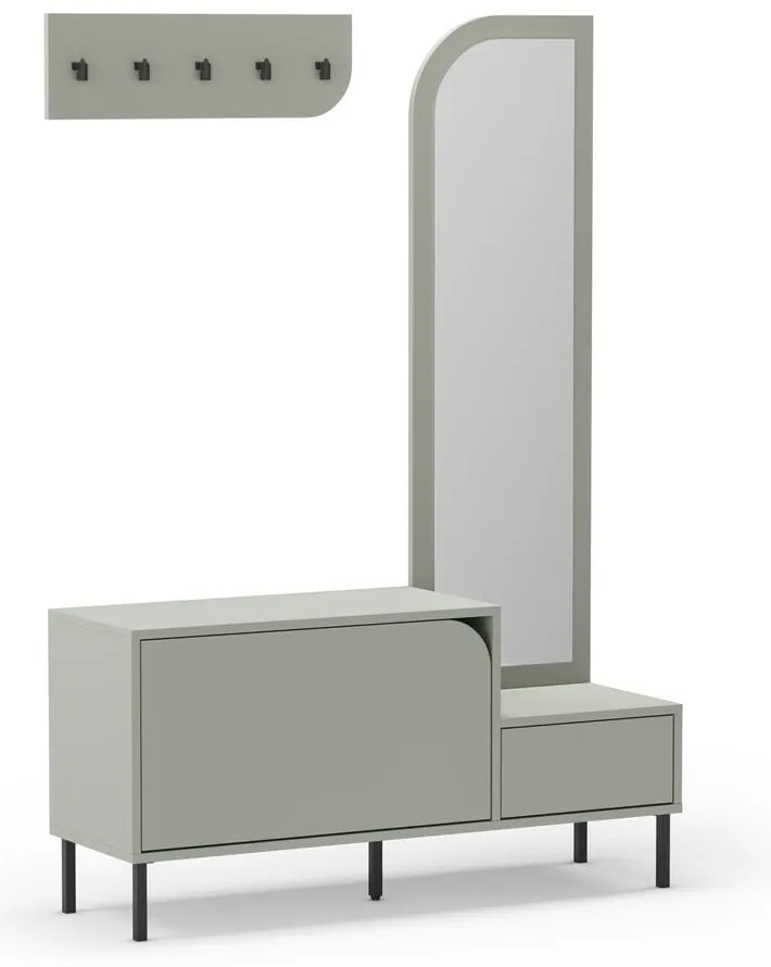 Set mobili da ingresso verde-grigio Bea - Marckeric