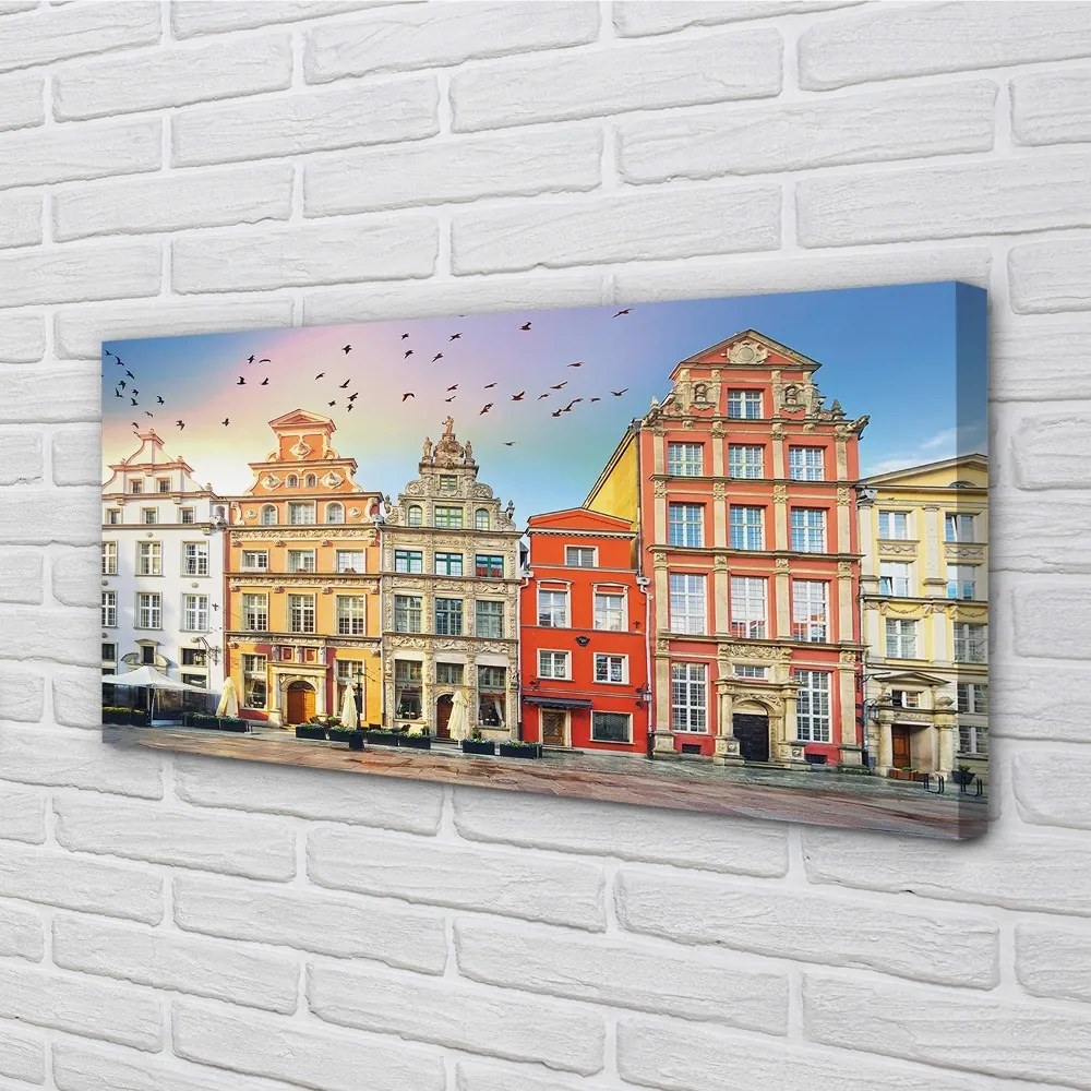 Quadro su tela Edifici per la città vecchia di Darńsk 100x50 cm