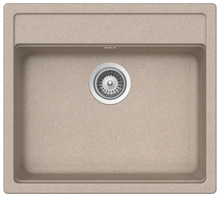 Lavello integrato 1 vasca DELINIA Onega quarzo L 51 x L 57 cm sabbia