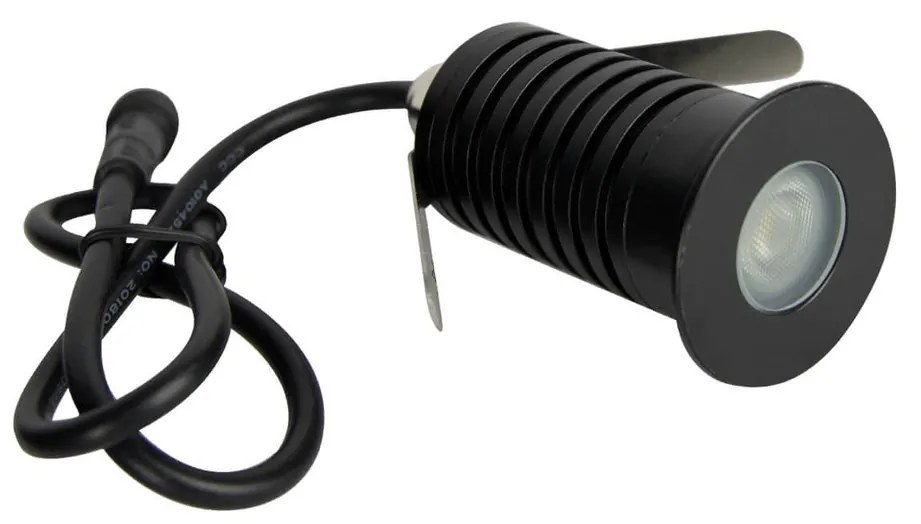 Faretto Segnapasso LED 3W IP67 Nero Professional Colore Bianco Caldo 2.700K