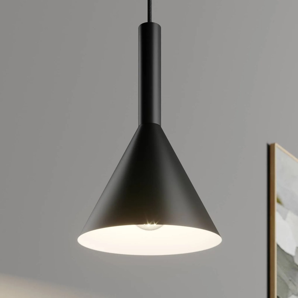 Lampada a sospensione Arcchio Tadej, Ø 19 cm, bianco e nero, acciaio