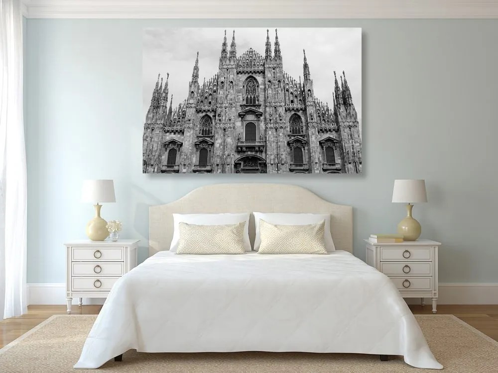 Stampa su tela – Cattedrale di Milano in bianco e nero