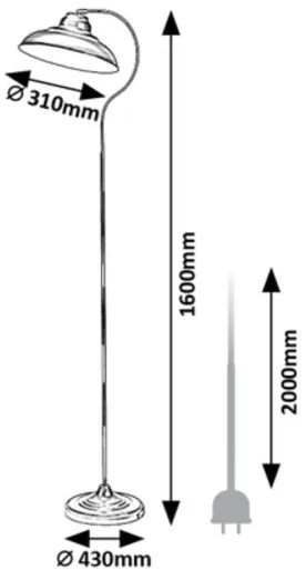 Rabalux 5310 - Lampada da terra DRAGAN 1xE27/60W/230V